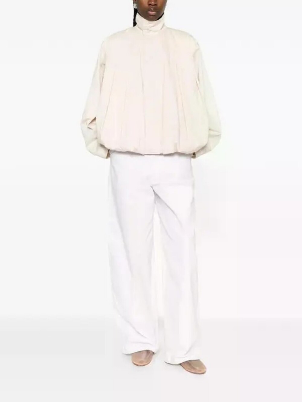 LEMAIRE soft pleated blouson in cotton satin